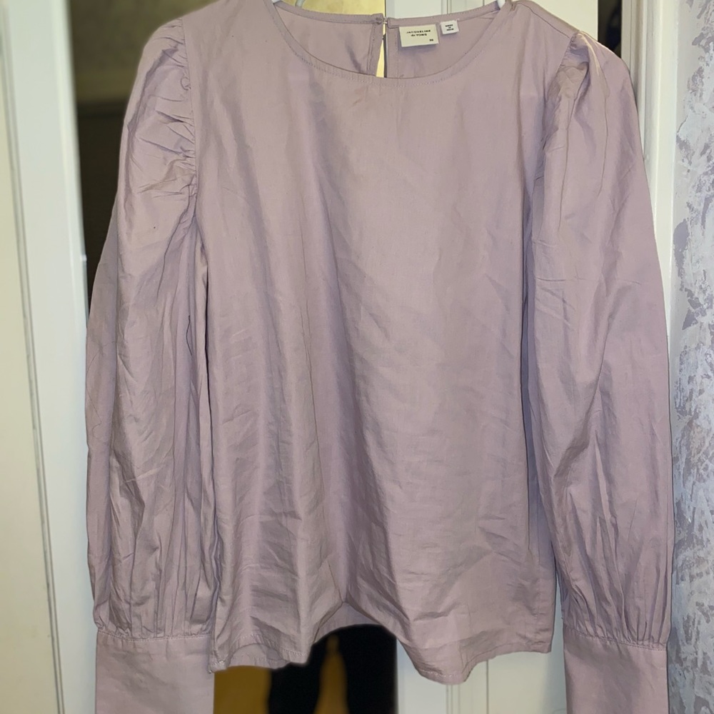 Purple Puff Sleeve Shirt